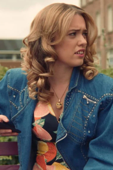 Aimee Gibbs Sex Education Aimee Lou Wood Blue Denim Jacket