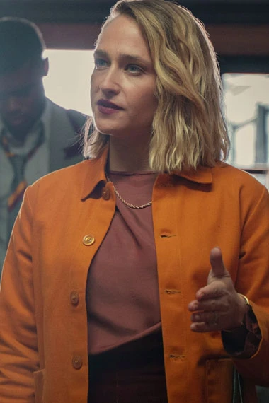 Sex Education Jemima Kirke Hope Haddon Orange Cotton Jacket
