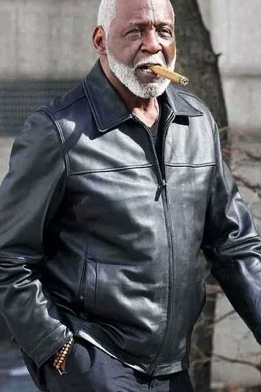 Richard Roundtree John Shaft Black Leather Bomber Jacket