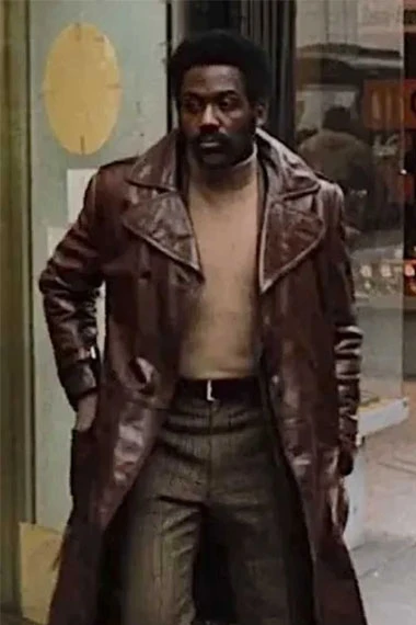 John Shaft Richard Roundtree Brown Leather Trench Long Coat