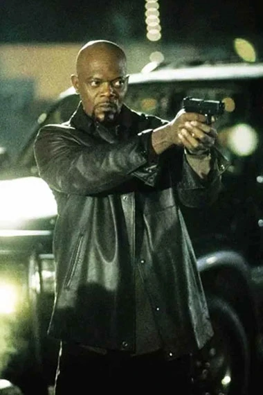 Shaft John Shaft Samuel L Jackson Black Leather Jacket