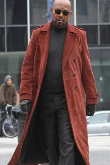 Shaft Movie Samuel L Jackson John Shaft Red Suede Trench Coat