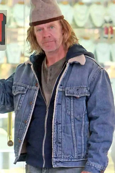 William Macy Shameless Frank Gallagher Blue Bomber Jacket