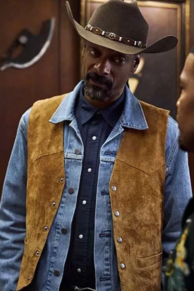 Day Shift Snoop Dog Big John Elliott Brown Suede Leather Vest