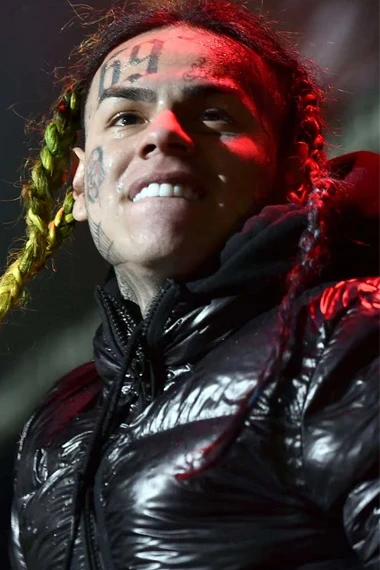 Cece 6ix9ine Tekashi Glossy Black Bomber Polyester Jacket