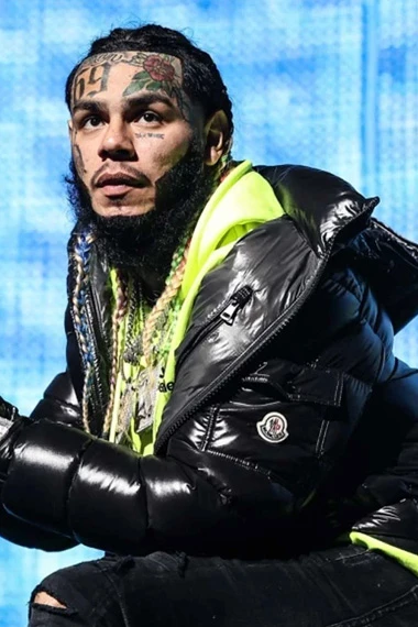 Miamibash 6ix9ine Tekhasi Black Bomber Polyester Hooded Jacket 