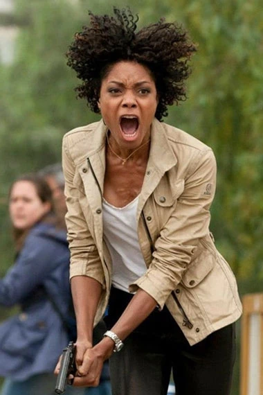 Skyfall Naomie Harris Eve Moneypenny Beige Denim Jacket
