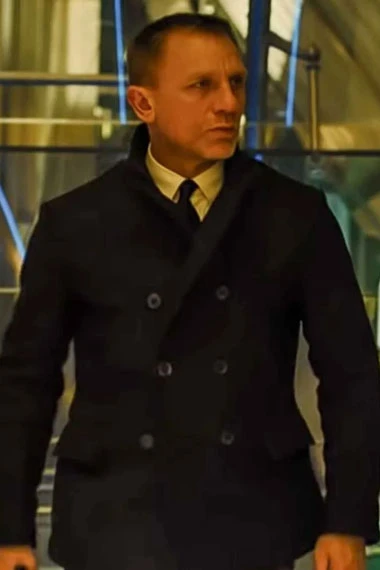 Daniel Craig Skyfall James Bond Double Breasted Trench Coat