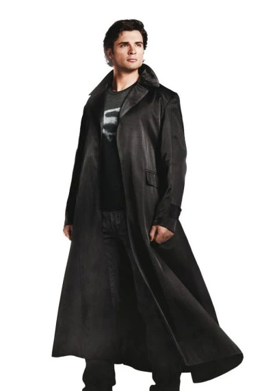 Superman Smallville Tom Welling Clark Kent Black Cotton Coat