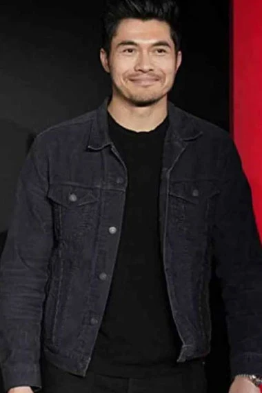 Henry Golding Snake Eyes Mens Street Black Denim Jacket