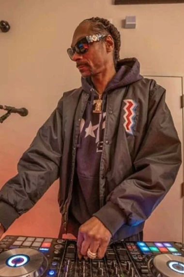 Mens Snoop Dogg Street Casual Bomber Black Parachute Jacket