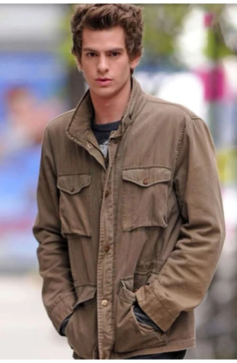 Spider Man Peter Parker Andrew Garfield Brown Cotton Jacket andrew-garfield-amazing-spiderman-jacket