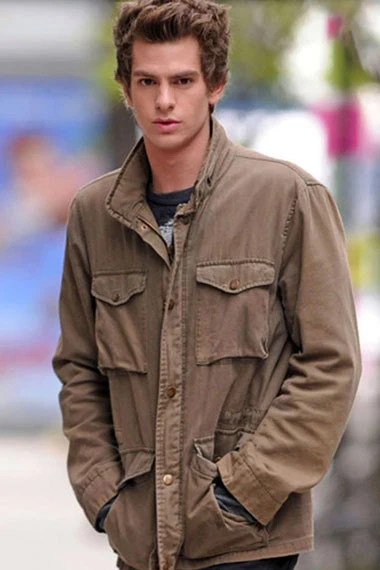 Andrew Garfield Spider Man Peter Parker Brown Cotton Jacket