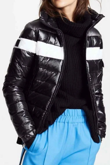 Spinning Out Amanda Zhou Jenn Yu Bomber Quilted Puffer Jacket