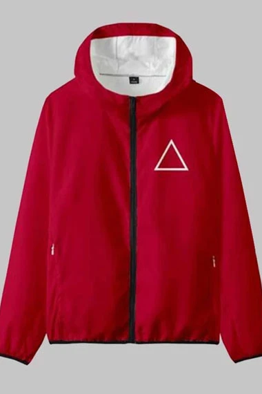 Squid Game Instructions Guard Hooded Pink Fleece Jacket