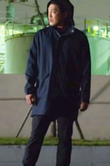 Squid Game TV Show Jang Deok Su Heo Sung Tae Blue Cotton Coat