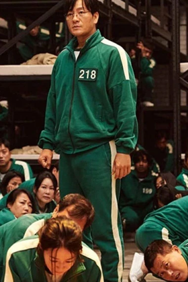 Park Hae-Soo Squid Game Cho Sang Woo Green Bomber Jacket