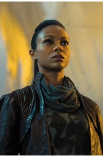 Star Trek Into Darkness Zoe Saldana Uhura Black Leather Jacket star-trek-darkness-zoe-saldana-jacket