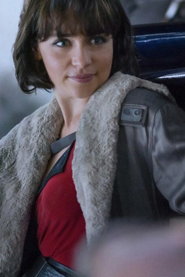Emilia Clarke Solo Star Wars Story Qira Black Leather Jacket