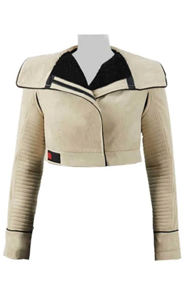 Solo Star Wars Story Qira Emilia Clarke Beige Cotton Jacket