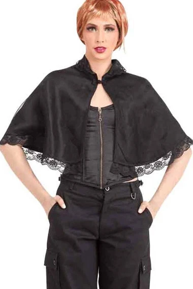 Victorian Steampunk Womens Cosplay Black Cotton Gothic Cape