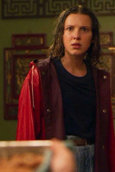 Stranger Things Millie Bobby Brown Eleven Red Hooded Raincoat stranger-things-millie-coat
