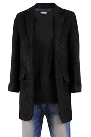 Stranger Things Millie Bobby Brown Eleven Black Wool Coat stranger-things-eleven-coat