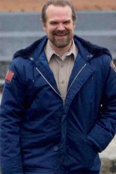Stranger Things David Harbour Jim Hopper Blue Cotton Jacket