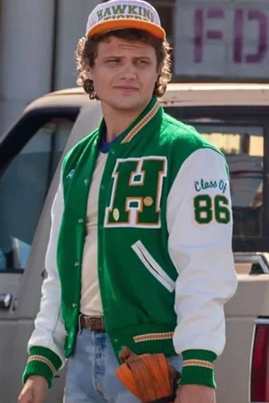 Stranger Things Joseph Quinn Eddie Munson Green Bomber Jacket