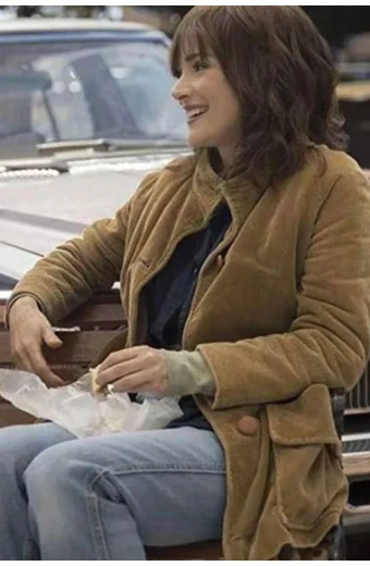 Stranger Things Joyce Byers Winona Ryder Brown Corduroy Coat stranger-things-joyce-byers-coat