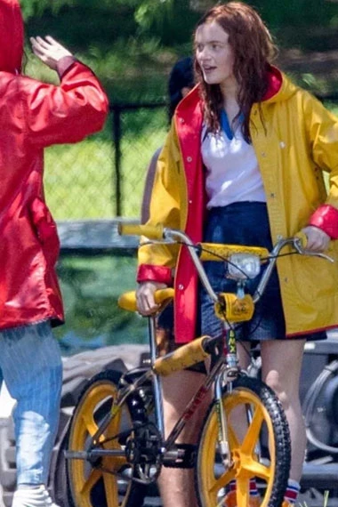 Sadie Sink Stranger Things Max Mayfield Yellow Hooded Raincoat