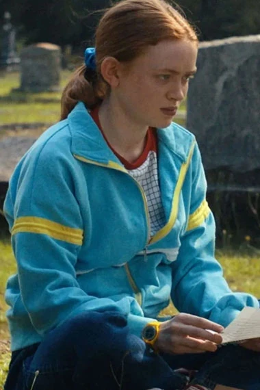 Max Mayfield Stranger Things Sadie Sink Blue Bomber Jacket