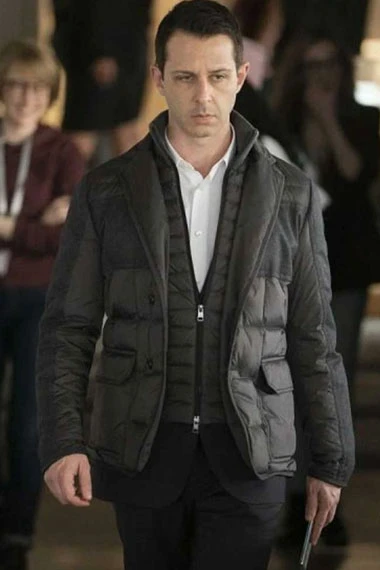 Roman Roy Kieran Culkin Succession Black Quilted Puffer Jacket