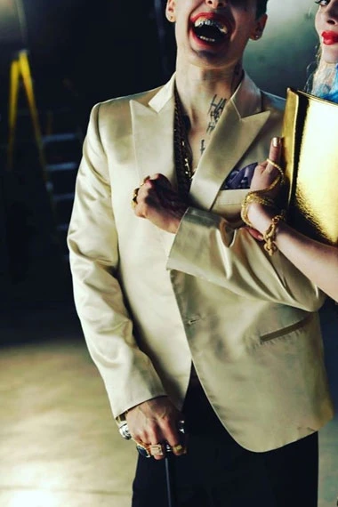 Jared Leto Suicide Squad Joker White Cotton Trench Blazer