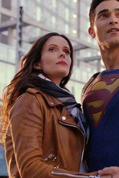 Lois Lane Supergirl Elizabeth Tulloch Brown Leather Jacket