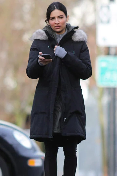 Maggie Sawyer Supergirl Floriana Lima Black Cotton Fur Coat