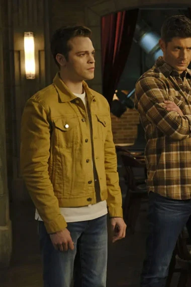 Alexander Calvert Supernatural Jack Kline Yellow Denim Jacket