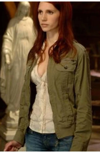 Supernatural Julie McNiven Anna Milton Green Cotton Jacket supernatural-anna-milton-green-jacket
