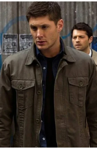 Dean Winchester Supernatural Jensen Ackles Green Cotton Jacket dean-winchester-supernatural-green-cotton-jacket