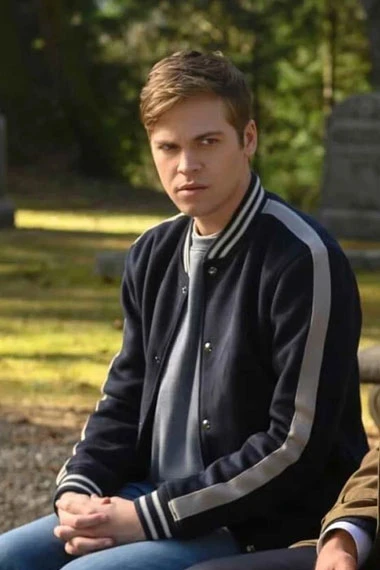 Alexander Calvert Supernatural Jack Kline Black Varsity Jacket