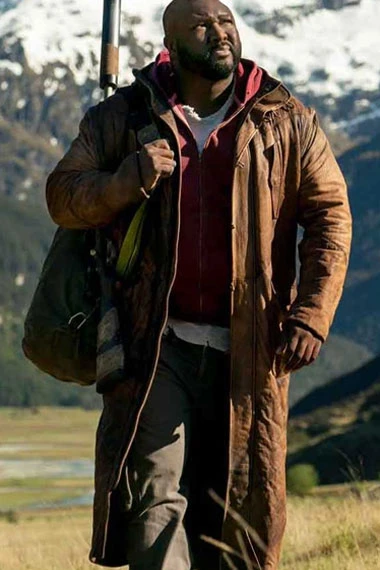 Tommy Jepperd Nonso Anozie Sweet Tooth Brown Leather Coat