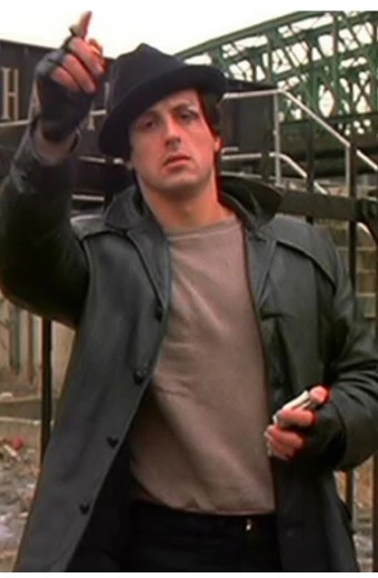 Sylvester Stallone Rocky Balboa Black Trench Leather Blazer sylvester-stallone-rocky2-balboa-jacket