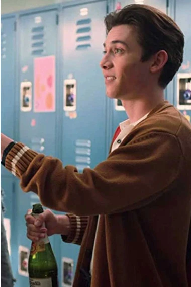 Jack Dunkleman Tall Girl Griffin Gluck Brown Wool Cardigan