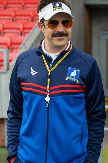 Ted Lasso TV Series Jason Sudeikis Sports Blue Fleece Jacket