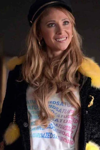 Keeley Jones Ted Lasso Juno Temple Black Wool Fur Jacket