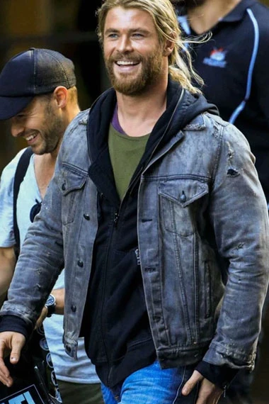 Chris Hemsworth Thor Ragnarok Thor Odinson Blue Denim Jacket
