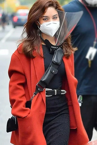 Karessa Johnson Tick Tick Boom Vanessa Hudgens Red Wool Coat