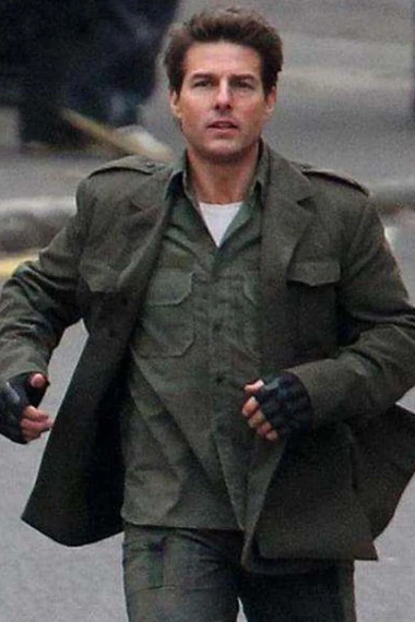 William Cage Tom Cruise Edge of Tomorrow Military Green Coat