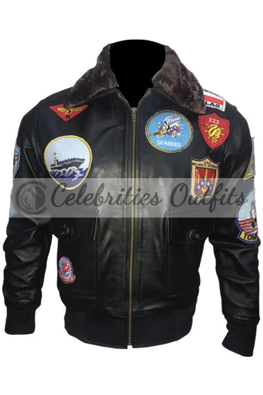 Tom Cruise Top Gun Maverick Aviator Bomber Shearling Jacket