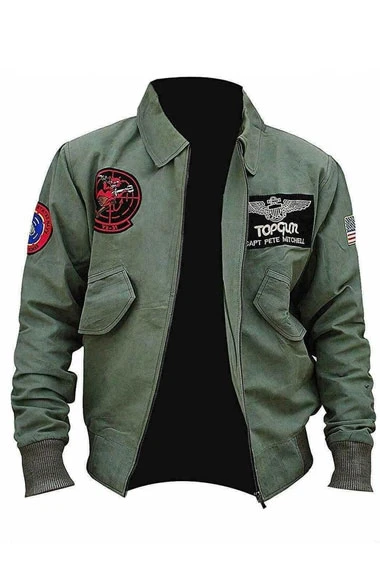 Top Gun Maverick Tom Cruise Aviator Flight Green Bomber Jacket